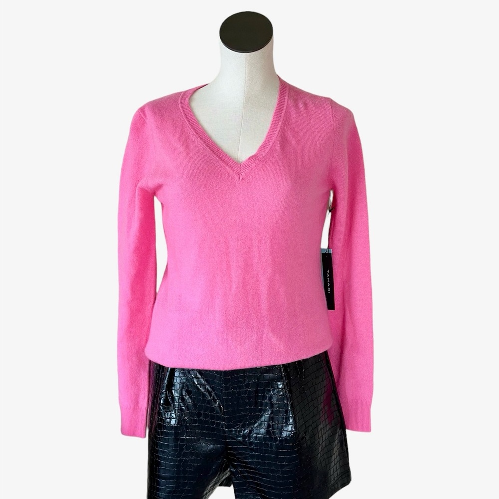 Tahari Pink V-Neck Sweater
